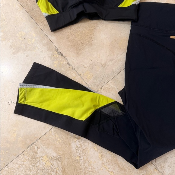 Alala Black and Neon Yellow Leggings - Picture 3 of 6